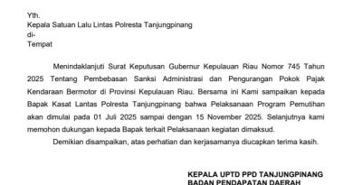 Mulai 1 Juli, Program Pemutihan Pajak Kendaraan Bermotor Resmi Berlaku di Kepri