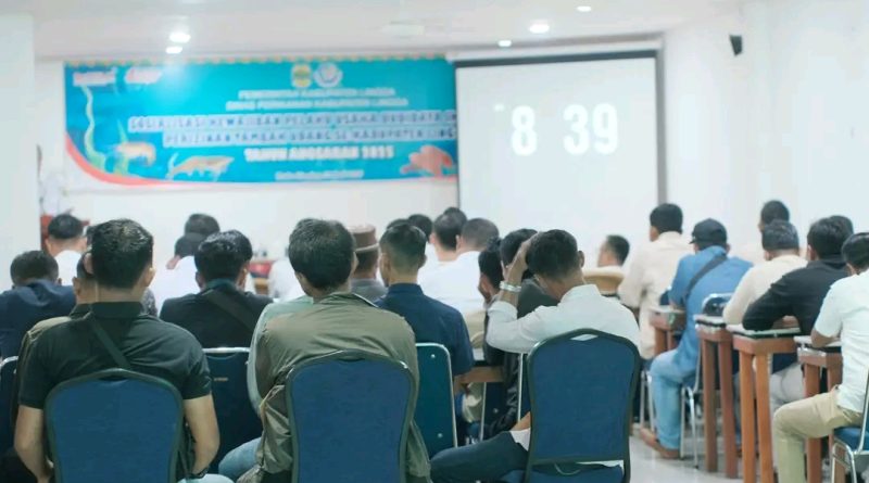 Diskan Lingga Gelar Sosialisasi Kewajiban Perizinan Budidaya Ikan dan Tambak Udang se-Kabupaten Lingga