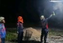 Damkar Tanjung Uban Evakuasi Sarang Lebah Madu dari Rumah Warga di Busung