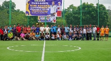 Skor Fantastis! Diskominfo Tampil Agresif pada Laga Pembuka Turnamen Mini Soccer HUT Korpri Batam