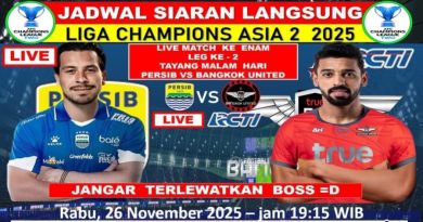 Jadwal Siaran Langsung Liga Champions Asia 2 2025 Hari ini – Lion City vs Persib – Persib vs Bangkok united – Rabu 26 NOV 2025