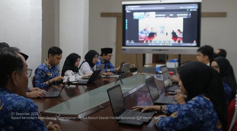 Kanwil Kemenkum Kepri Dorong Keseragaman Produk Hukum Daerah Lewat Sosialisasi SOP Harmonisasi