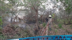 Kebakaran Lahan Pembuangan Sampah di Tanjung Uban Selatan, Api Berhasil Dipadamkan Kurang dari Satu Jam