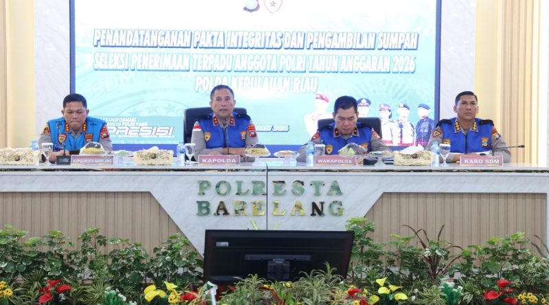 Kapolda Kepri Pimpin Pakta Integritas, Tegaskan Seleksi Polri 2026 Bersih dan Transparan