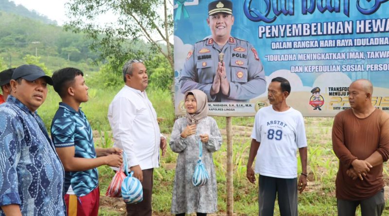 Polres Lingga Sembelih 8 Sapi dan 3 Kambing Kurban, Perkuat Kepedulian Sosial di Momen Iduladha