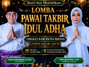 Idul Adha 1447 H, Pemkab Bintan Laksanakan Pawai Takbir di Bintan Timur dan Salat Id di Toapaya