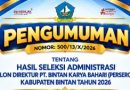 Tujuh Calon Direktur PT Bintan Karya Bahari Lolos Administrasi, Siap Jalani UKK